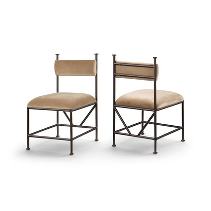 Monarch Beige Velvet Performance Fabric Upholstered Dining Chair, Set of 2