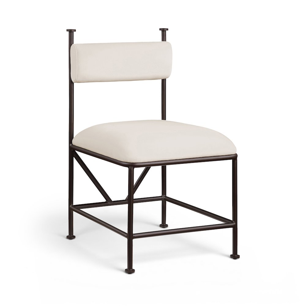Monarch Cream Velvet Performance Fabric Upholstered Dining Chair, Set of 2