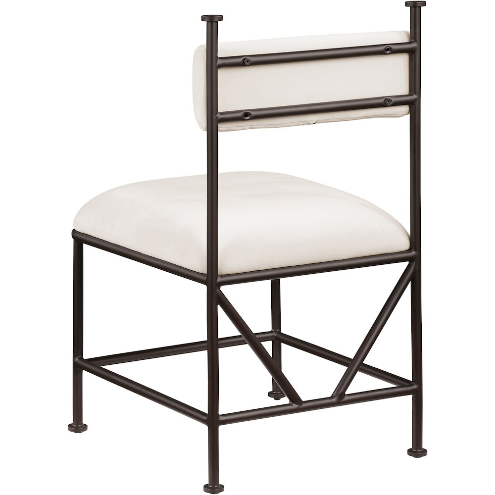 Monarch Cream Velvet Performance Fabric Upholstered Dining Chair, Set of 2