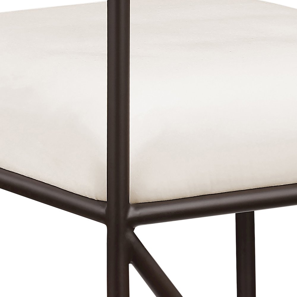 Monarch Cream Velvet Performance Fabric Upholstered Dining Chair, Set of 2