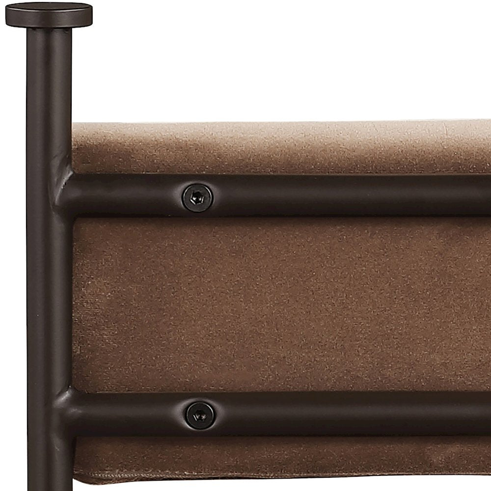 Monarch Brown Velvet Performance Fabric Upholstered Counter Stool, Set of 2