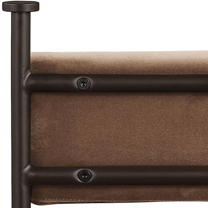 Monarch Brown Velvet Performance Fabric Upholstered Counter Stool, Set of 2