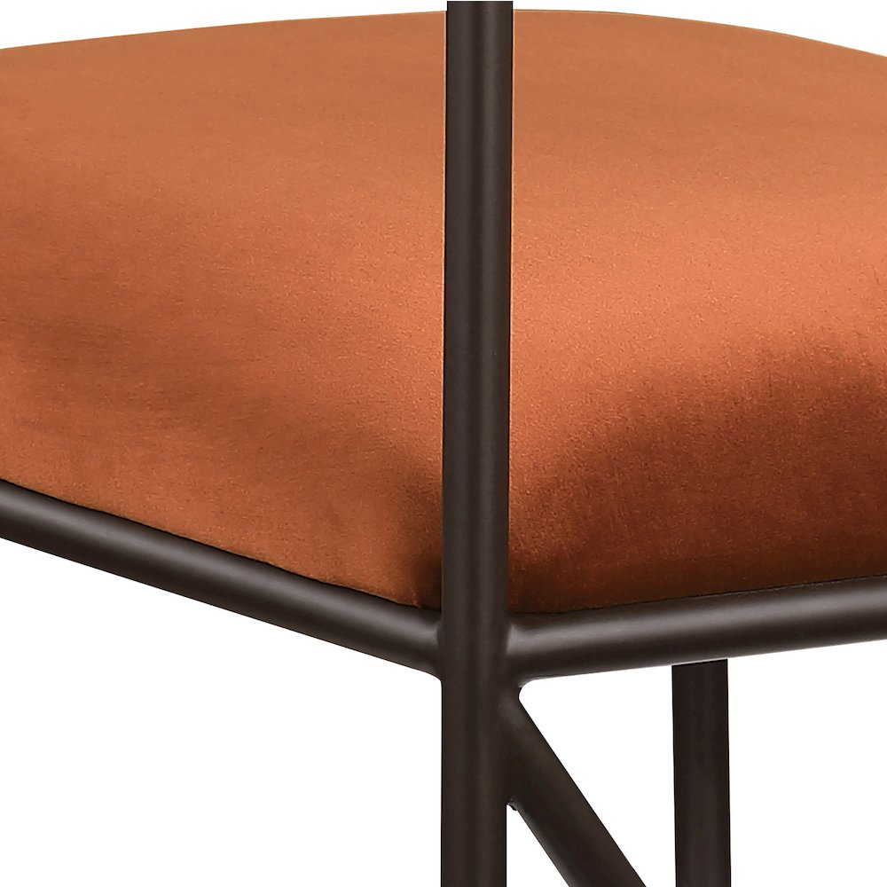 Monarch Cognac Velvet Performance Fabric Upholstered Counter Stool, Set of 2