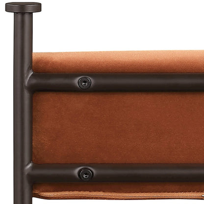 Monarch Cognac Velvet Performance Fabric Upholstered Counter Stool, Set of 2