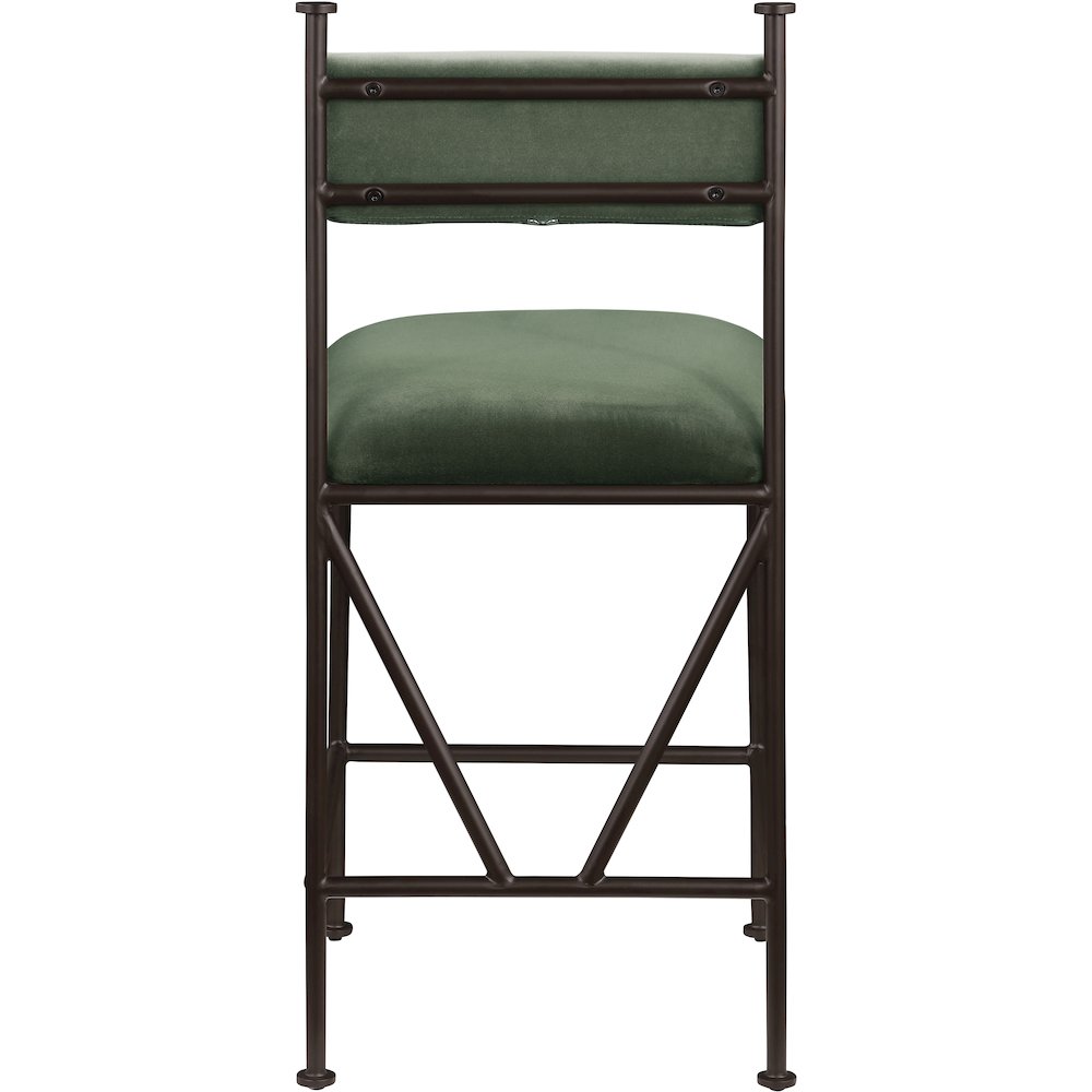 Monarch Green Velvet Performance Fabric Upholstered Counter Stool, Set of 2