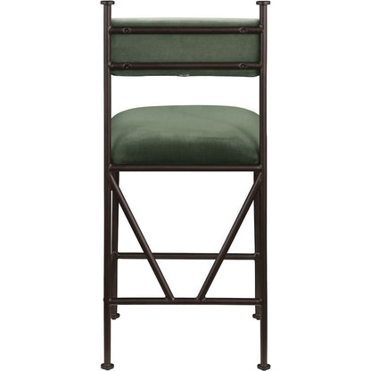 Monarch Green Velvet Performance Fabric Upholstered Counter Stool, Set of 2