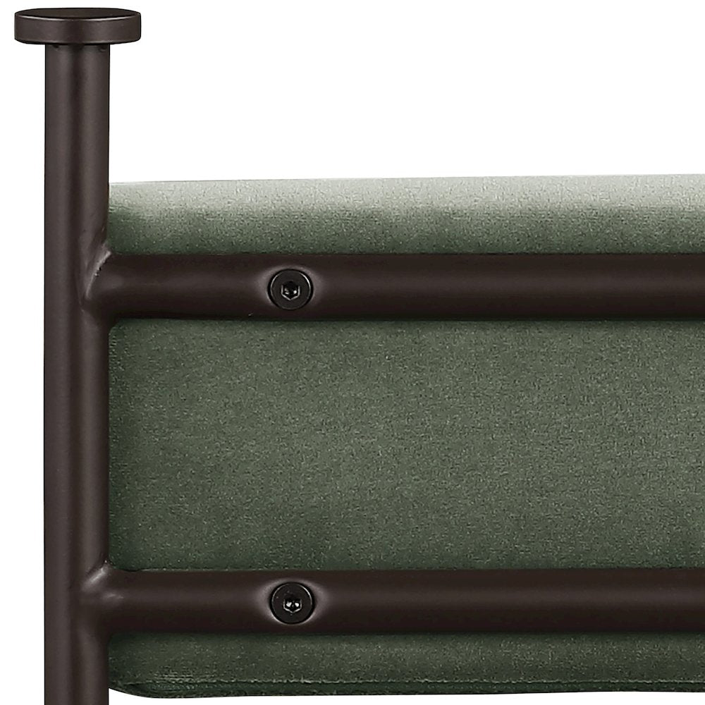 Monarch Green Velvet Performance Fabric Upholstered Counter Stool, Set of 2