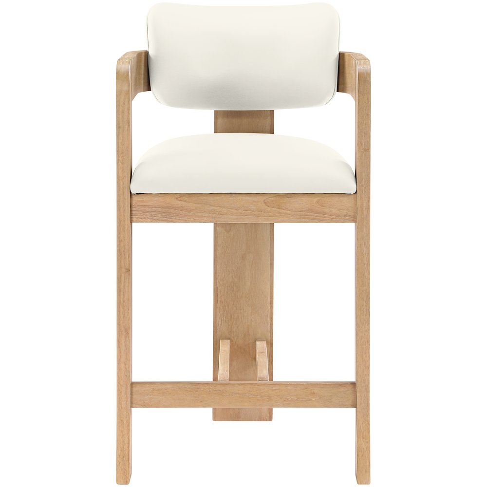 Sacha Cream Vegan Leather Upholstered Counter Stool