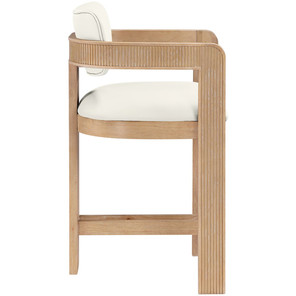 Sacha Cream Vegan Leather Upholstered Counter Stool