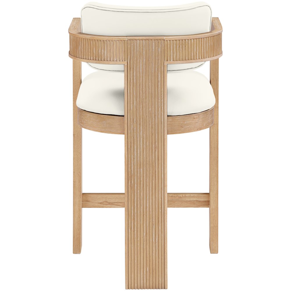 Sacha Cream Vegan Leather Upholstered Counter Stool