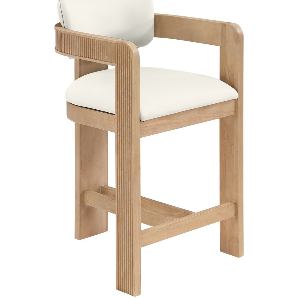 Sacha Cream Vegan Leather Upholstered Counter Stool