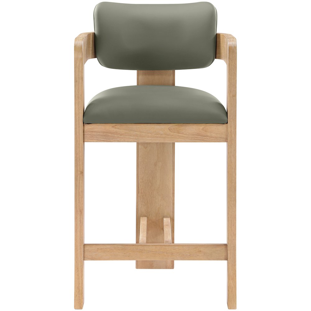 Sacha Olive Vegan Leather Upholstered Counter Stool