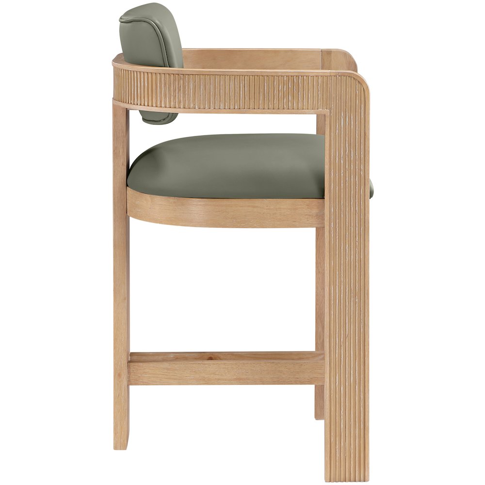 Sacha Olive Vegan Leather Upholstered Counter Stool