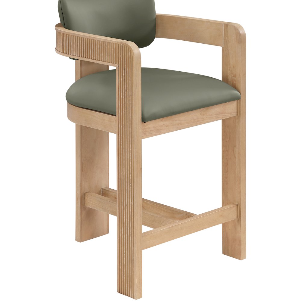 Sacha Olive Vegan Leather Upholstered Counter Stool