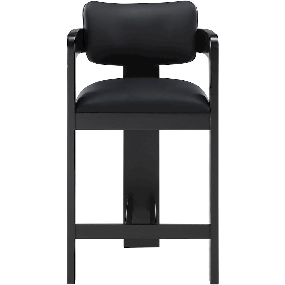 Sacha Black Vegan Leather Upholstered Counter Stool