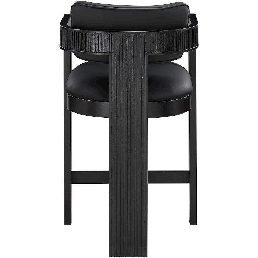 Sacha Black Vegan Leather Upholstered Counter Stool