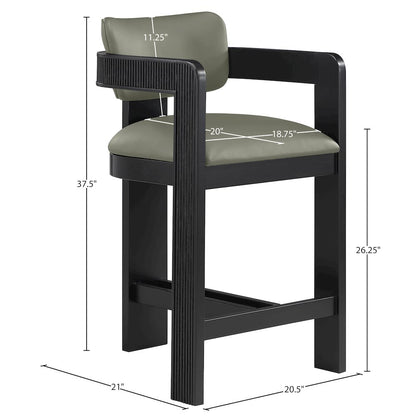 Sacha Olive Vegan Leather Upholstered Counter Stool