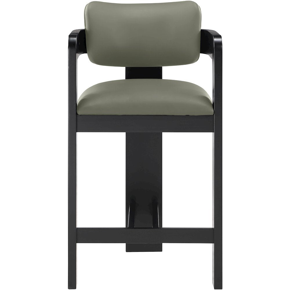 Sacha Olive Vegan Leather Upholstered Counter Stool