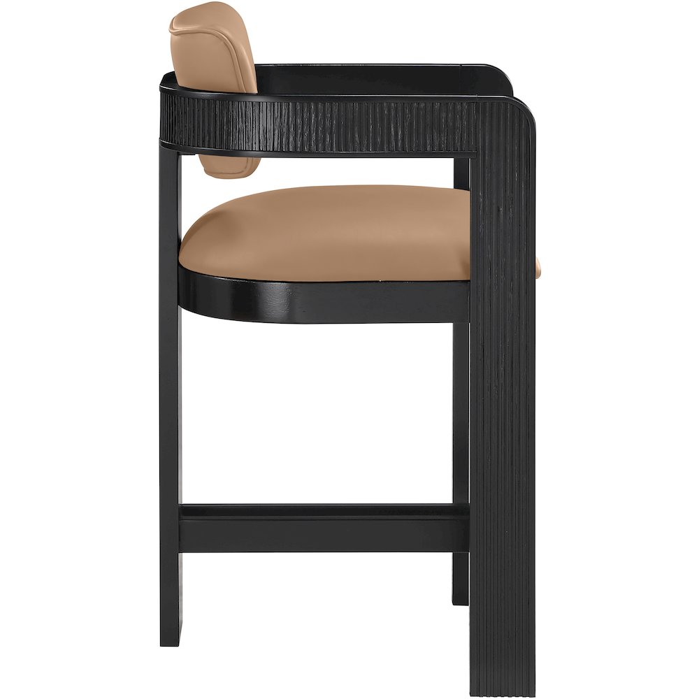 Sacha Tan Vegan Leather Upholstered Counter Stool