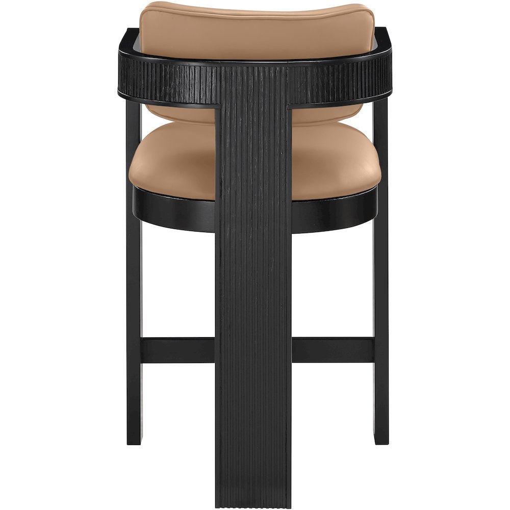 Sacha Tan Vegan Leather Upholstered Counter Stool
