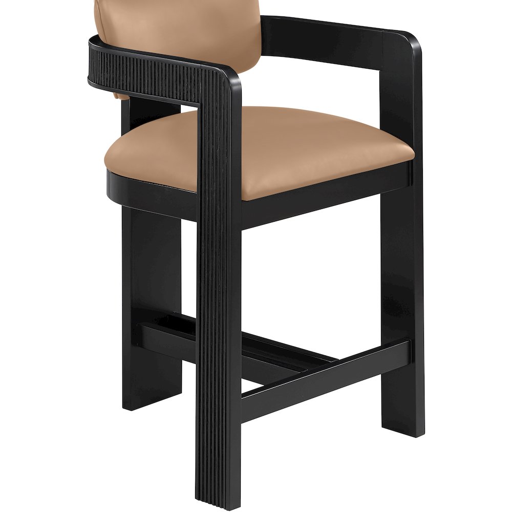 Sacha Tan Vegan Leather Upholstered Counter Stool