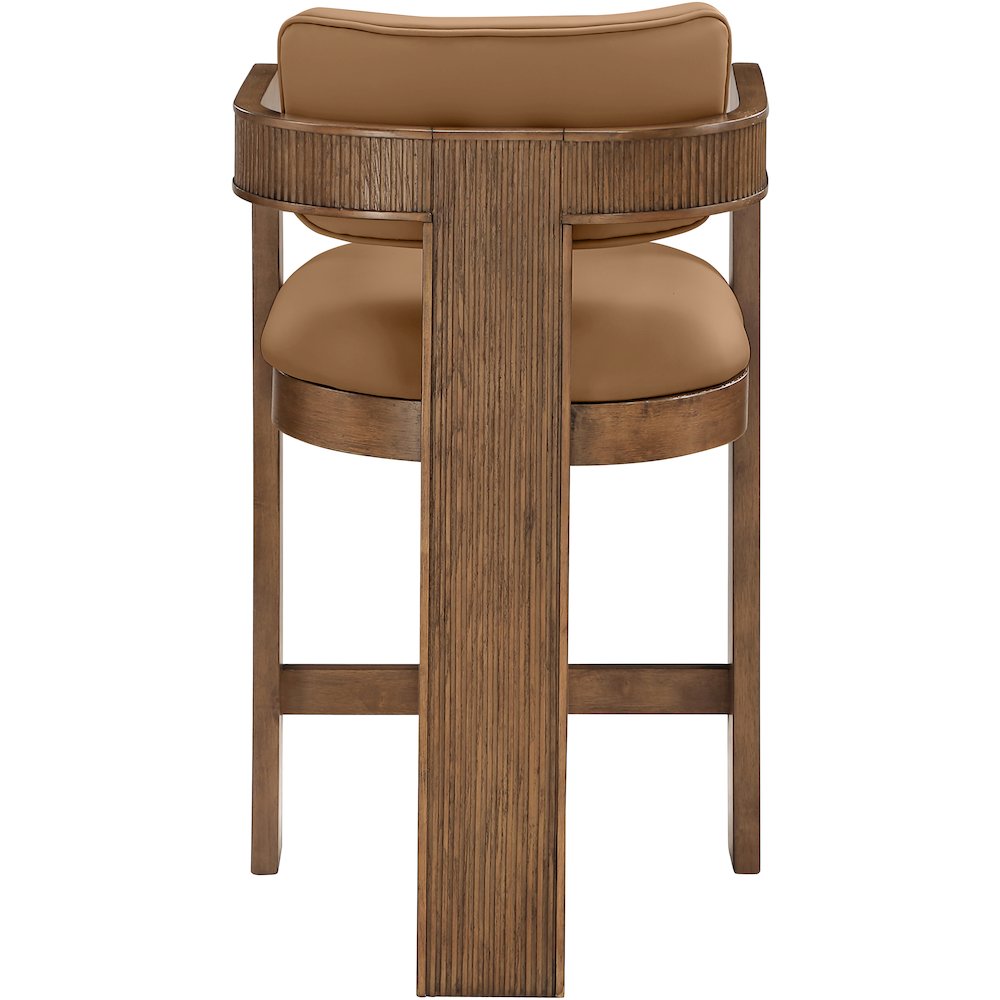 Sacha Cognac Vegan Leather Upholstered Counter Stool