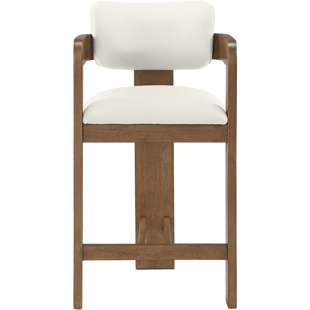 Sacha Cream Vegan Leather Upholstered Counter Stool