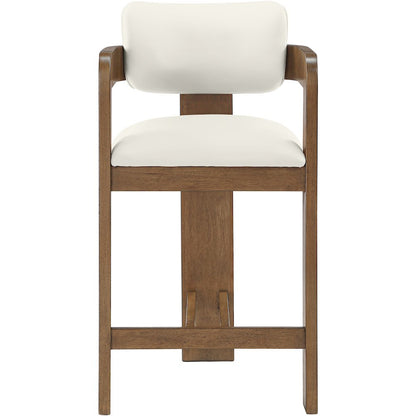 Sacha Cream Vegan Leather Upholstered Counter Stool
