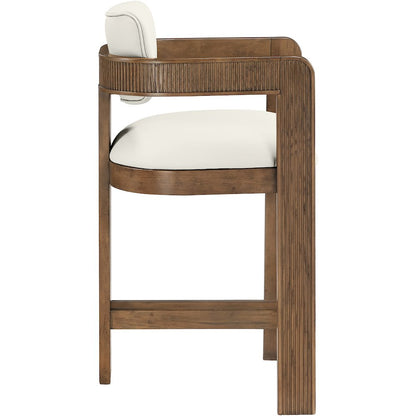 Sacha Cream Vegan Leather Upholstered Counter Stool