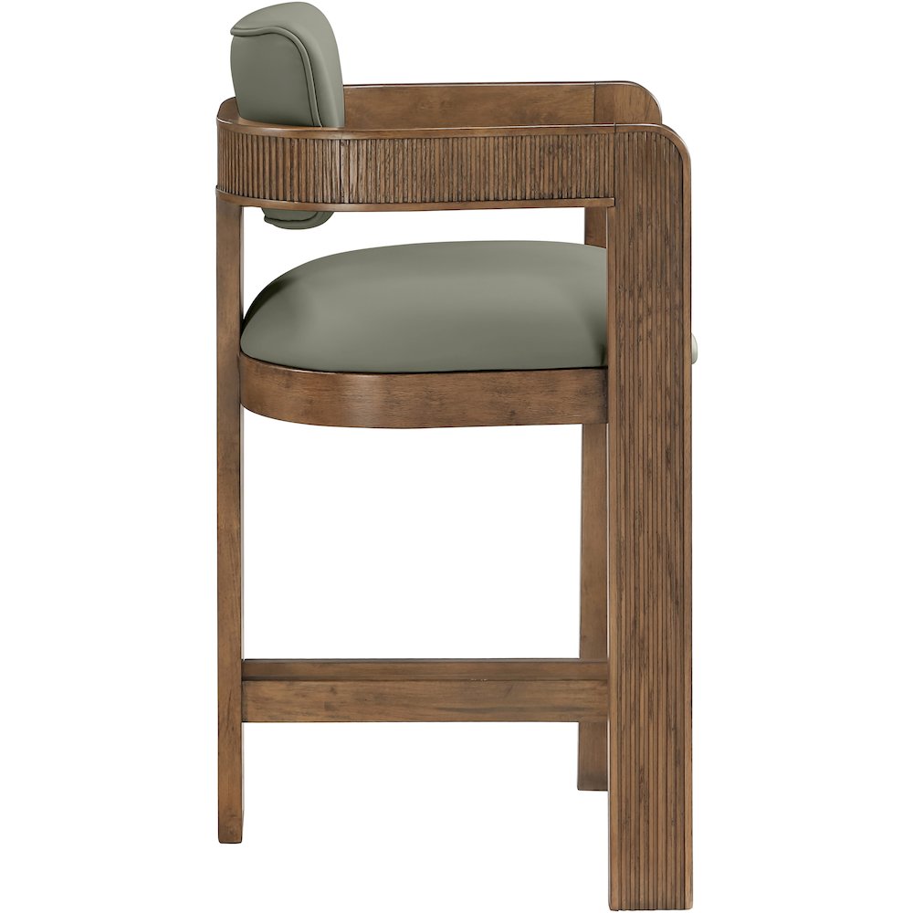 Sacha Olive Vegan Leather Upholstered Counter Stool