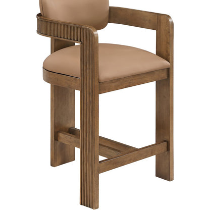 Sacha Tan Vegan Leather Upholstered Counter Stool