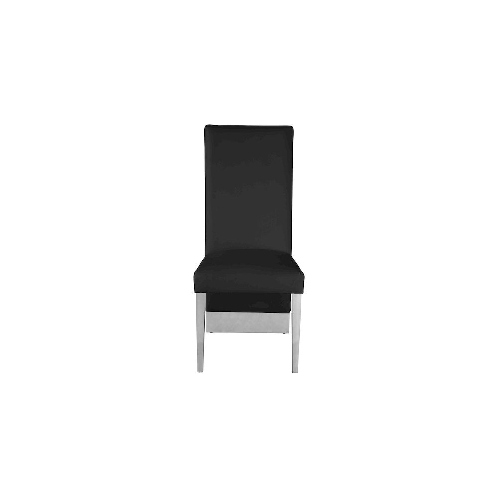 Porsha Black Vegan Leather Dining Chair, Set of 2