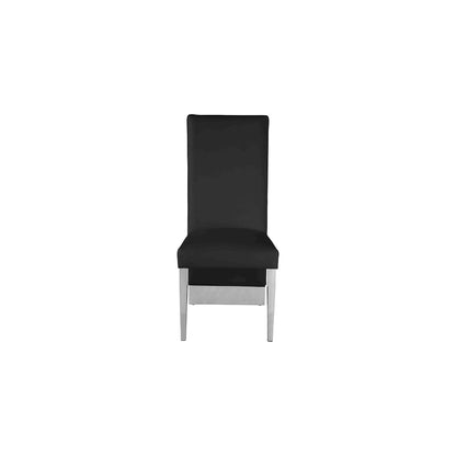 Porsha Black Vegan Leather Dining Chair, Set of 2