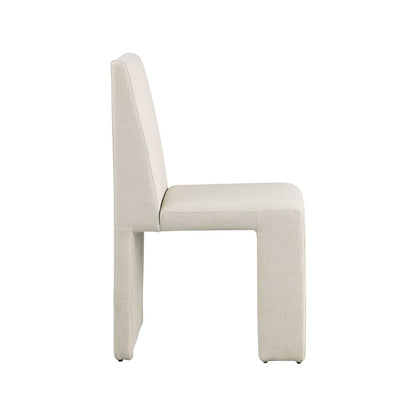 Benson Beige Linen Textured Fabric Dining Chair, Set of 2