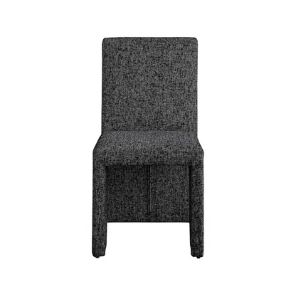 Benson Black Linen Textured Fabric Dining Chair, Set of 2