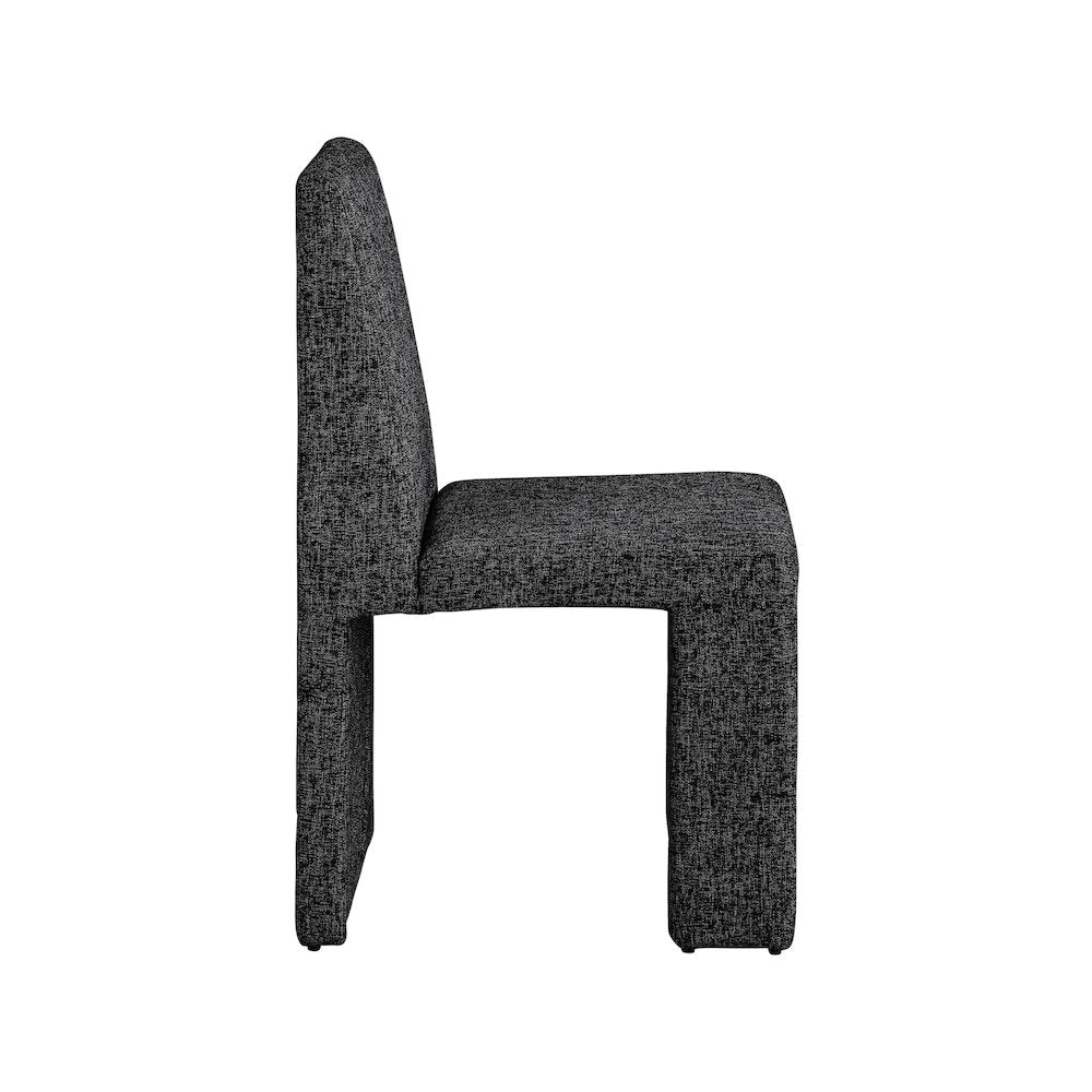 Benson Black Linen Textured Fabric Dining Chair, Set of 2