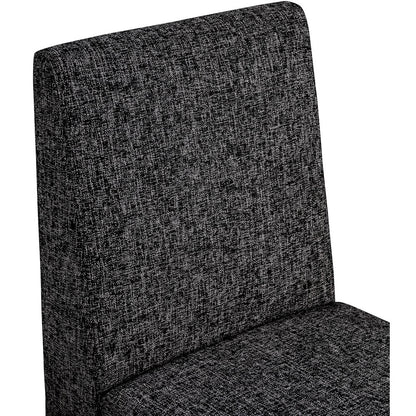 Benson Black Linen Textured Fabric Dining Chair, Set of 2