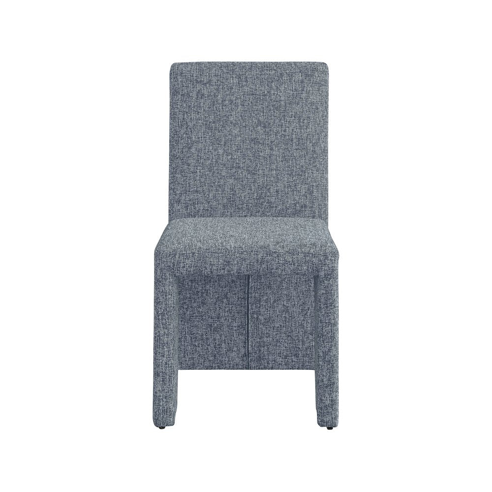 Benson Blue Linen Textured Fabric Dining Chair, Set of 2
