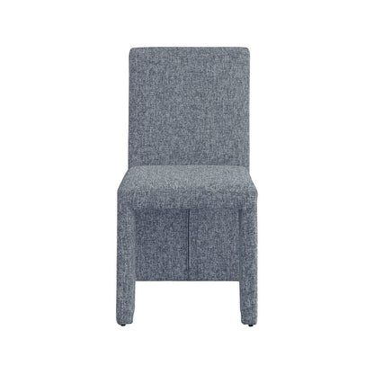 Benson Blue Linen Textured Fabric Dining Chair, Set of 2