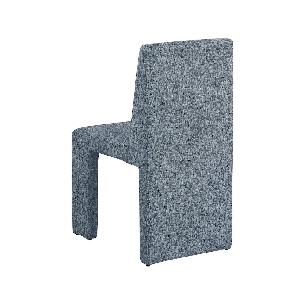 Benson Blue Linen Textured Fabric Dining Chair, Set of 2