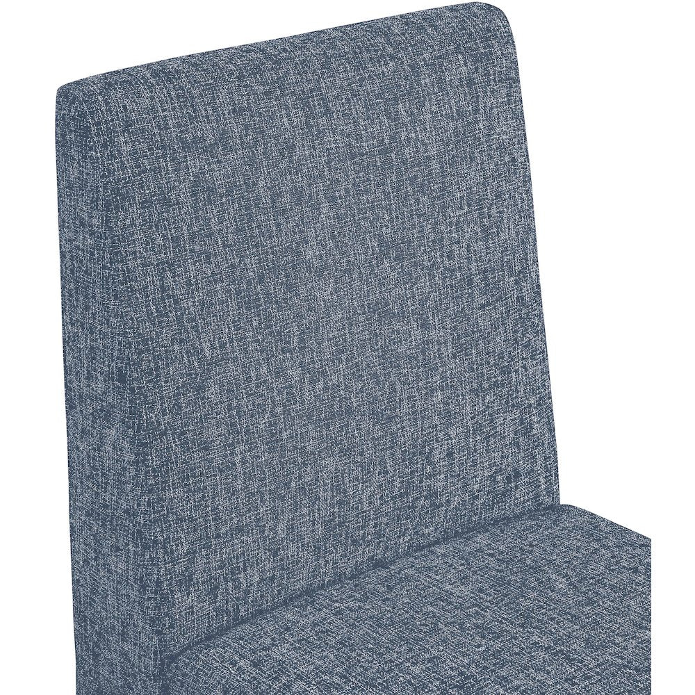 Benson Blue Linen Textured Fabric Dining Chair, Set of 2