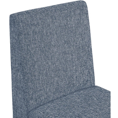 Benson Blue Linen Textured Fabric Dining Chair, Set of 2