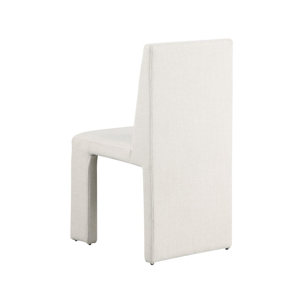 Benson Cream Linen Textured Fabric Dining Chair, Set of 2