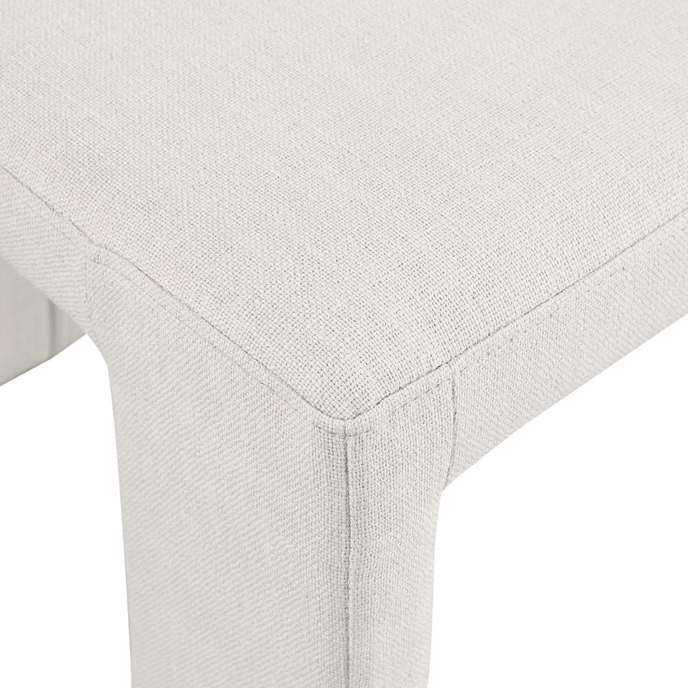 Benson Cream Linen Textured Fabric Dining Chair, Set of 2
