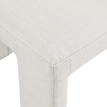 Benson Cream Linen Textured Fabric Dining Chair, Set of 2
