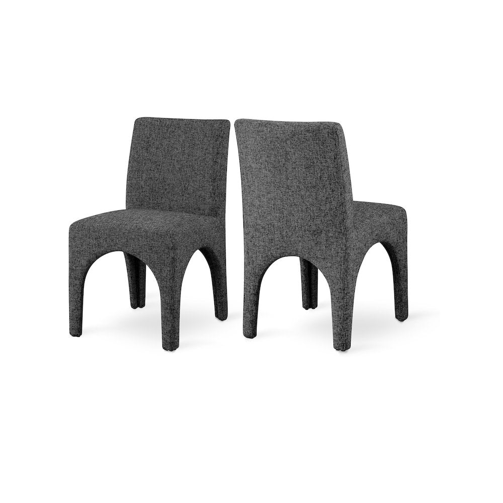 Gramercy Black Linen Textured Fabric Dining Chair, Set of 2