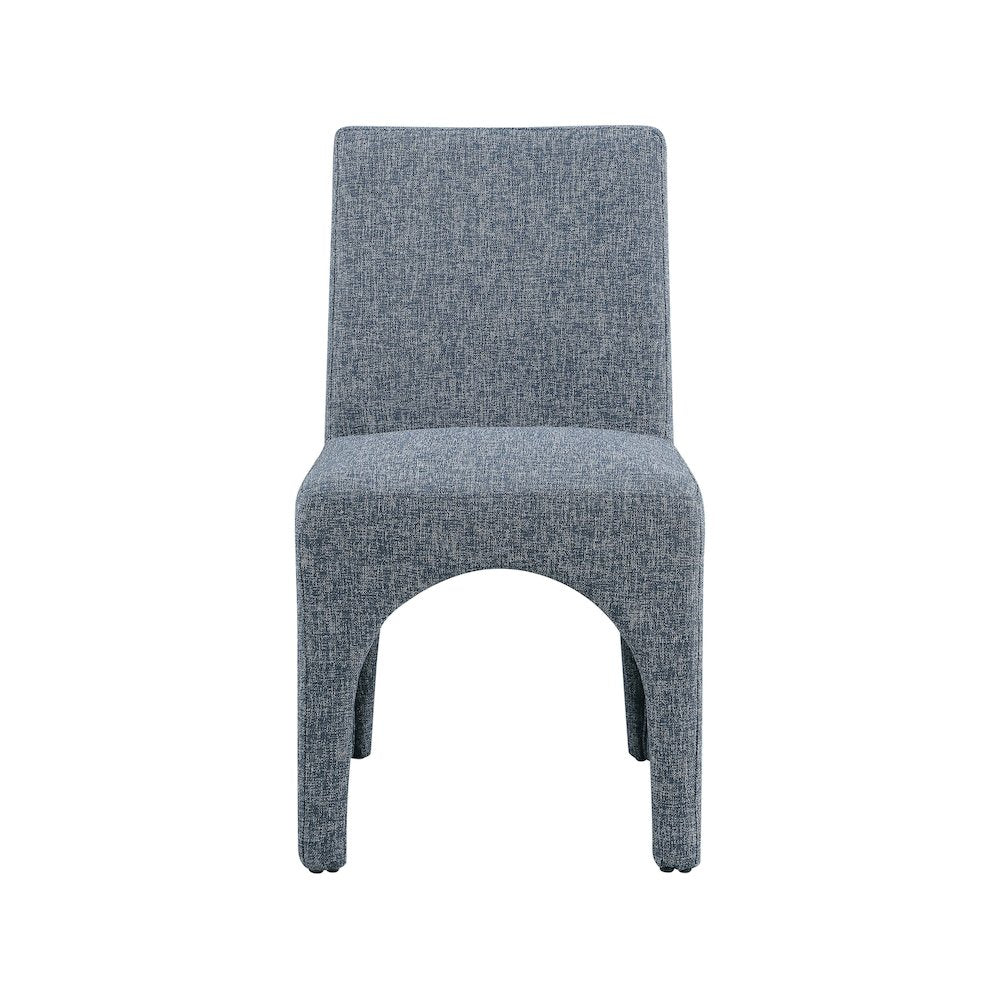 Gramercy Blue Linen Textured Fabric Dining Chair, Set of 2