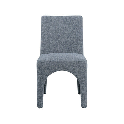 Gramercy Blue Linen Textured Fabric Dining Chair, Set of 2