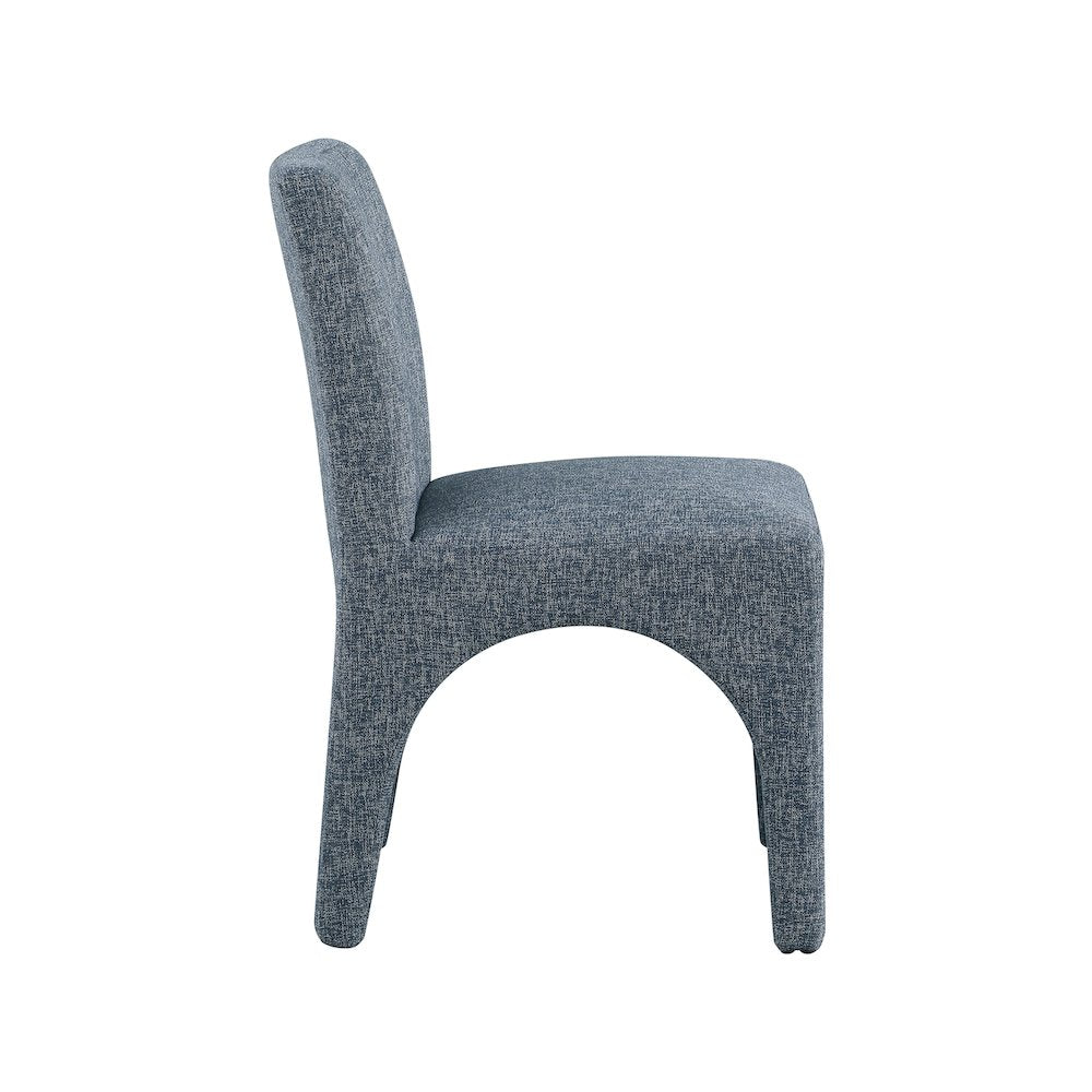 Gramercy Blue Linen Textured Fabric Dining Chair, Set of 2