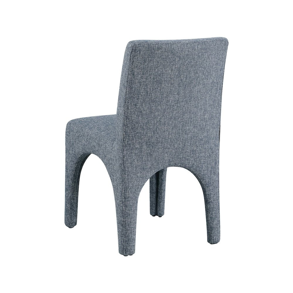 Gramercy Blue Linen Textured Fabric Dining Chair, Set of 2